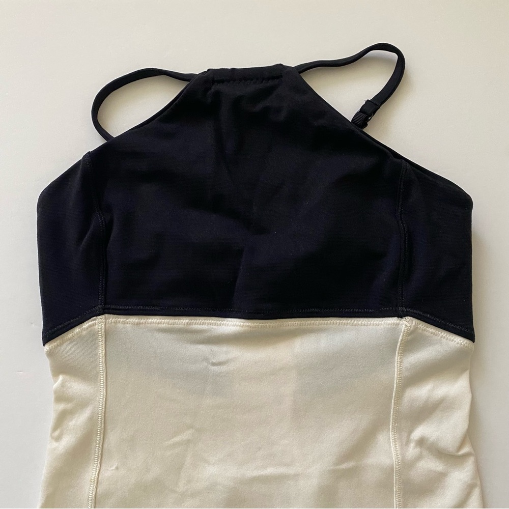 Lululemon Cream Black High Neck Yoga Top Size XS